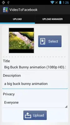 Video to Facebook android App screenshot 4